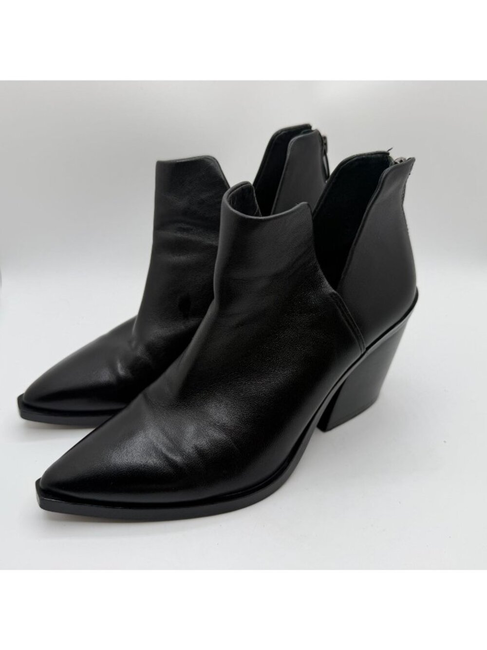 Vince Camuto Gigietta Booties Women Size 6.5M Black Leather Block Heel